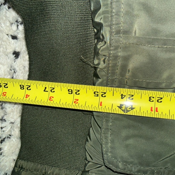 Vintage 90s Y2k Baby Phat Split Hood E Crop Fit Bomber Jacket green  Faux Fur 3X - Picture 7 of 9